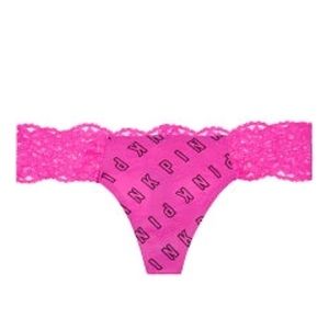 New Victoria’s Secret PINK Super Soft Lace No Show Thong Panties - XSmall